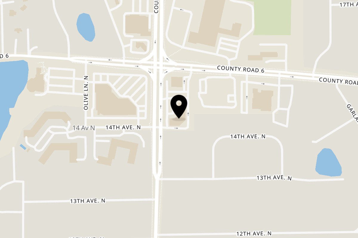 Map showing the location of Lucky Street on 1400 County Rd 101 unit i in Plymouth